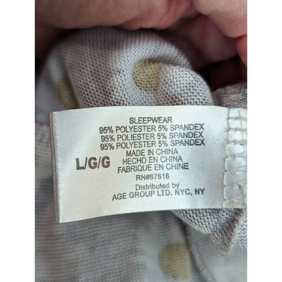 PJ Couture Women Two Piece Daisy Print Pajama Set Gray Size Large - Picture 15 of 16